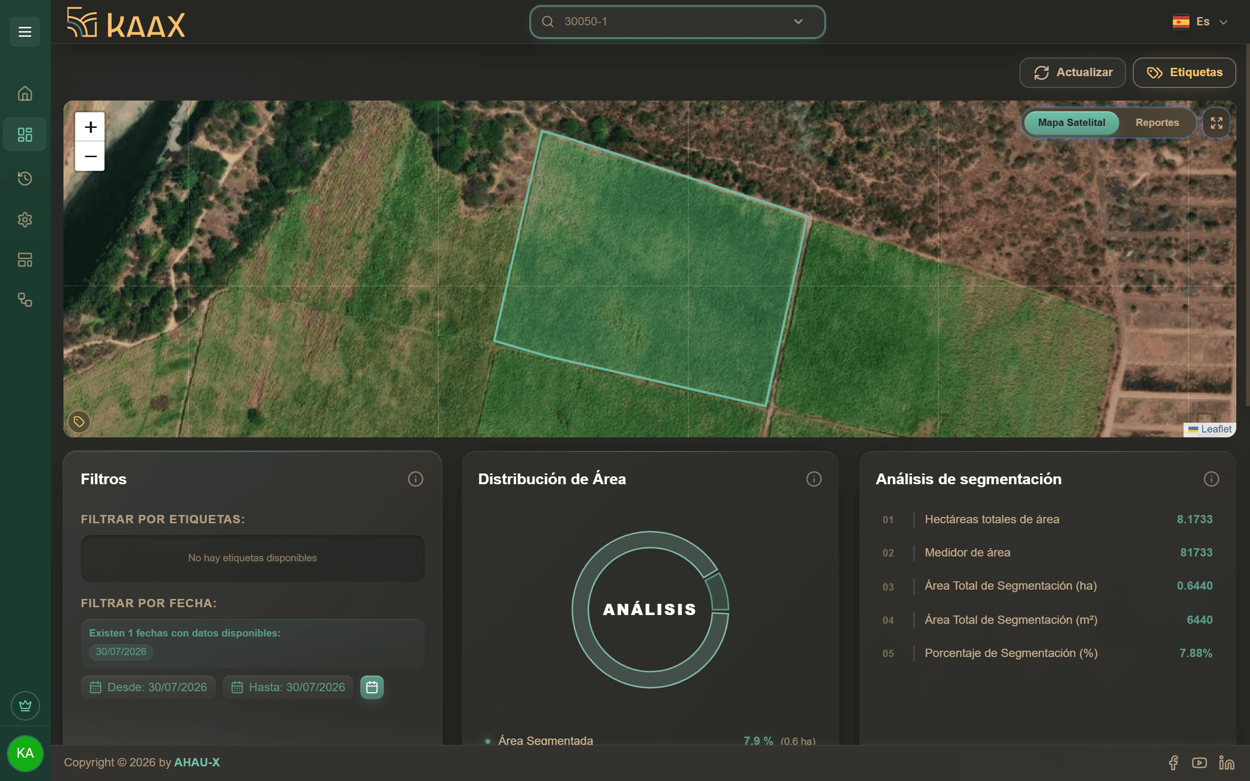 Panel de análisis de Kaax con mapas y reportes